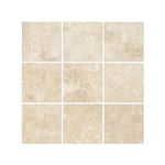 4 x 4 Honed Durango Travertine Tile.