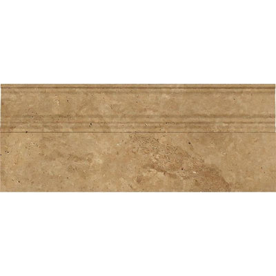 Noce Travertine 5x12 Honed Baseboard Molding - TILE & MOSAIC DEPOT