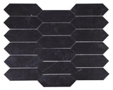 Large Hexagon Nero Marquina 11.75 x 15 Mosaic Tile.