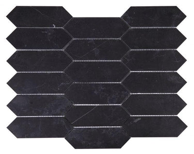 Large Hexagon Nero Marquina 11.75 x 15 Mosaic Tile.