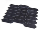 Large Hexagon Nero Marquina 11.75 x 15 Mosaic Tile.