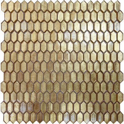 Picket Gold Glass Mosaic Tile - TILE & MOSAIC DEPOT