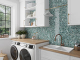 EMERALD SCALE Glass Mosaic Tile - TILE & MOSAIC DEPOT