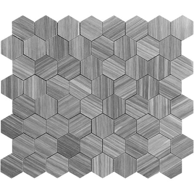 Bardiglio Scuro Marble 3x3 Hexagon Polished Mosaic Tile - TILE AND MOSAIC DEPOT