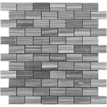 Bardiglio Scuro Marble 1x2 Polished Mosaic Tile - TILE AND MOSAIC DEPOT