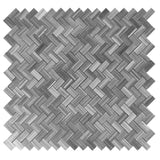 Bardiglio Scuro Marble 1x2 Herringbone Polished Mosaic Tile - TILE AND MOSAIC DEPOT