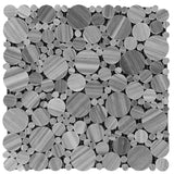 Bardiglio Scuro Marble Bubble Design Polished Mosaic Tile - TILE & MOSAIC DEPOT