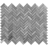 Bardiglio Scuro Marble 1x3 Herringbone Polished Mosaic Tile - TILE AND MOSAIC DEPOT