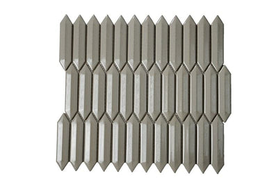 CC Mosaics +TENDER GRAY 3D PICKET 1X4 MOSAIC.