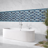 Boathouse Blue Picket Glass Mosaic Tile - TILE AND MOSAIC DEPOT