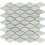 White Carrara Marble Leaves Design Polished Mosaic Tile - TILE AND MOSAIC DEPOT