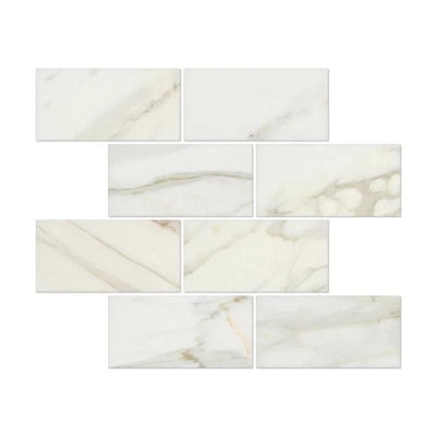 Calacatta Gold Marble 3x6 Polished Tile - TILE AND MOSAIC DEPOT