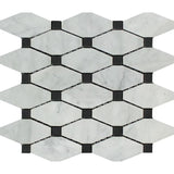 White Carrara Marble Octave with Black Dots Polished Mosaic Tile - TILE AND MOSAIC DEPOT