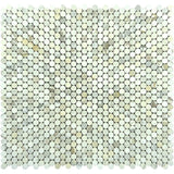 Calacatta Gold Marble Penny Round Honed Mosaic Tile - TILE & MOSAIC DEPOT