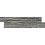 Charcoal Gray 6x24 Pencil Stacked Stone Ledger Panel - TILE AND MOSAIC DEPOT