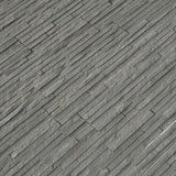 Charcoal Gray 6x24 Pencil Stacked Stone Ledger Panel - TILE AND MOSAIC DEPOT