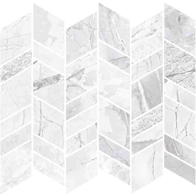 Cosmopolitan White Mosaic Porcelain Mosaic Tile - TILE & MOSAIC DEPOT