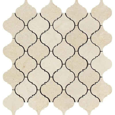 Crema Marfil Marble Polished Lantern Design Mosaic Tile - TILE AND MOSAIC DEPOT