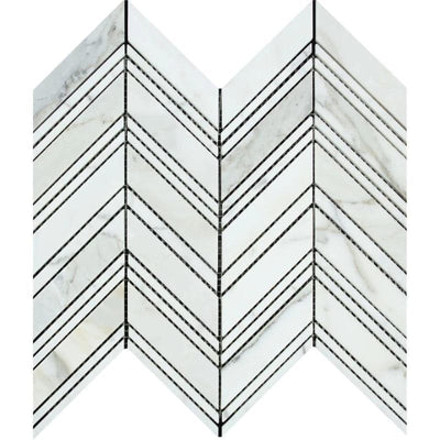 Calacatta Gold Marble Chevron Honed Mosaic Tile - TILE AND MOSAIC DEPOT