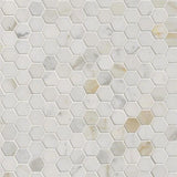 Calacatta Gold Marble 1x1 Hexagon Honed Mosaic Tile - TILE AND MOSAIC DEPOT