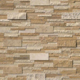 Ivory & Noce Travertine Multi Blend 6x24 Stacked Stone Ledger Panel - TILE AND MOSAIC DEPOT