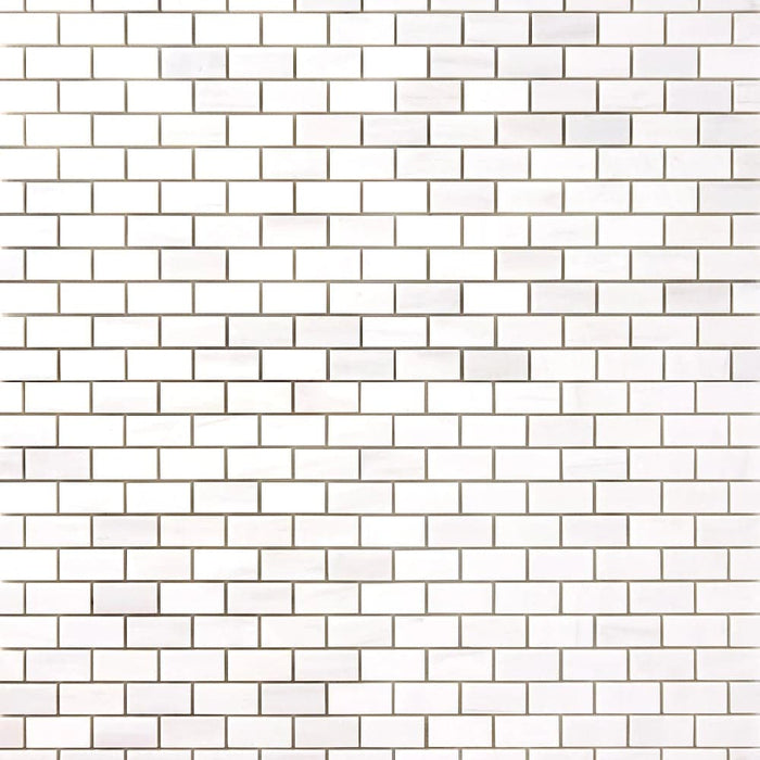 Bianco Dolomite Marble Mini Brick Polished Mosaic Tile - TILE & MOSAIC DEPOT