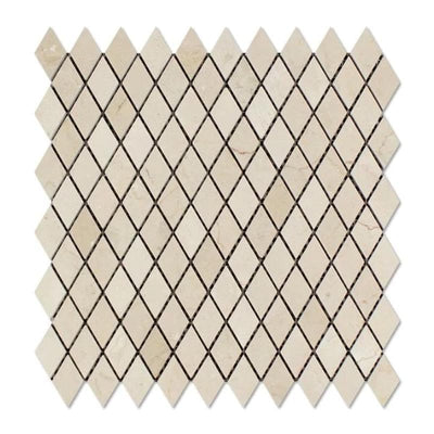 Crema Marfil Marble 1x2 Diamond Honed Mosaic Tile - TILE AND MOSAIC DEPOT