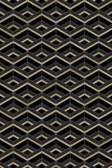 Nero Marquina Black Marble Brass Polished Mosaic Tile - TILE & MOSAIC DEPOT