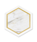 Calacatta Gold Marble Brass Honed Large Hexagon Mosaic Tile - TILE & MOSAIC DEPOT