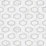 Asian Statuary Talia Gray Hexagon Marble Polished Mosaic Tile - TILE & MOSAIC DEPOT