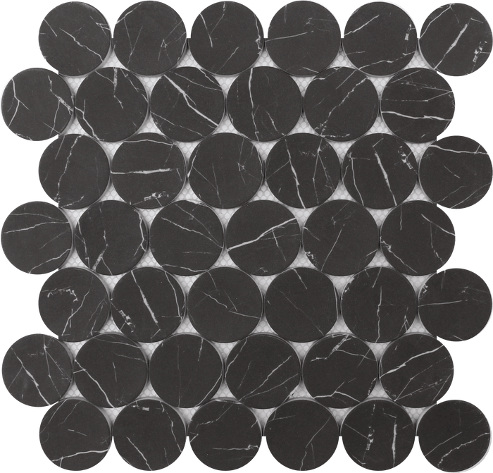 ROCKART NERO MARQUINA DOTS 12X12 MOSAIC.