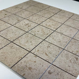 Gascogne Beige Limestone 2x2 Honed Mosaic Tile.