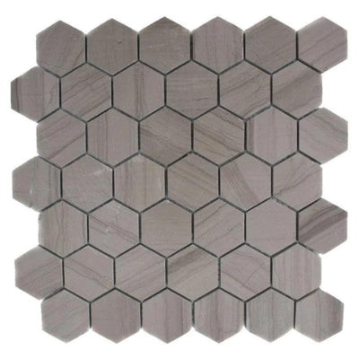 Haisa Dark (Athens Grey) Marble 2x2 Hexagon Honed Mosaic Tile - TILE & MOSAIC DEPOT