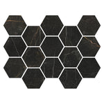 Imperial Gold Nero Hexagon Porcelain Mosaic Tile - TILE & MOSAIC DEPOT