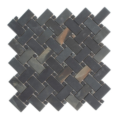 Imperial Onyx Black Porcelain Mosaic Tile - TILE & MOSAIC DEPOT