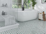 DERRY Mint Green, Thassos Marble Mosaic Tile - TILE & MOSAIC DEPOT