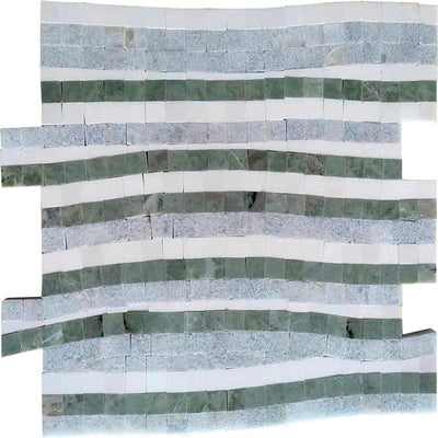 ADARE Mint Green, Blue Celeste, Shell Mosaic Tile - TILE & MOSAIC DEPOT