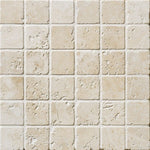 Ivory Travertine 2x2 Tumbled Mosaic Tile - TILE AND MOSAIC DEPOT