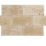 Ivory Travertine 6x12 Paver Tumbled - TILE AND MOSAIC DEPOT