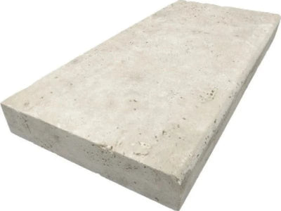 Ivory Travertine 12x24 5 cm Tumbled Eased Edge Pool Coping - TILE & MOSAIC DEPOT