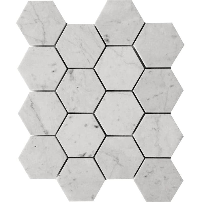 MARBELLA Carrarra Hex 3x3 honed