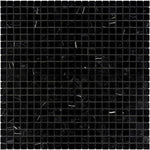 Nero Marquina Marble 1x1 Polished Mosaic Tile - TILE AND MOSAIC DEPOT