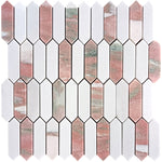 BERGEN Thassos, Norway Rose Marble Mosaic Tile - TILE & MOSAIC DEPOT