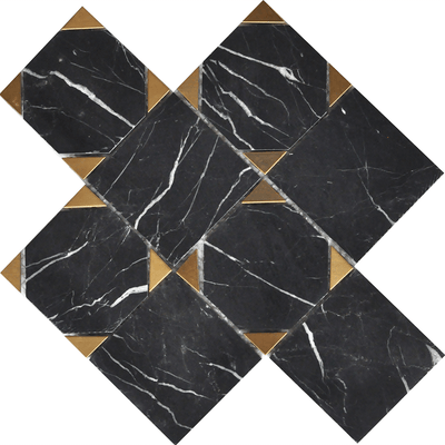 ROCKART NERO MARQUINA SQUARE 9X9 MOSAIC.