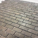 Nova Blue Mini Brick Limestone 1/2X1 Honed Mosaic Tile.