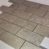 Nova Gray Limestone 2x4 Honed Mosaic Tile.