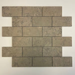 Nova Gray Limestone 2x4 Honed Mosaic Tile.