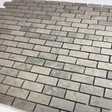 Nova Gray Limestone Mini Brick 1/2X1 Honed Mosaic Tile.