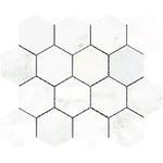 Asian Statuary (Oriental White) Marble 3x3 Hexagon Honed Mosaic Tile - TILE & MOSAIC DEPOT