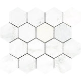 Asian Statuary (Oriental White) Marble 3x3 Hexagon Honed Mosaic Tile - TILE & MOSAIC DEPOT